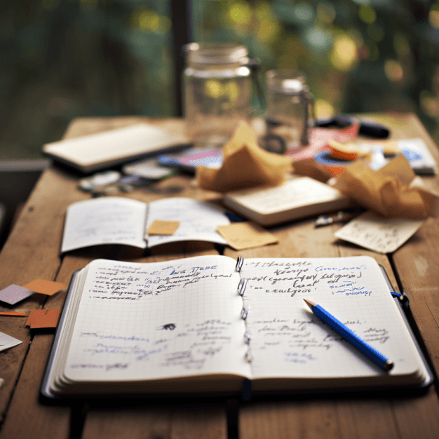 Notebook with Brainstorming Notes